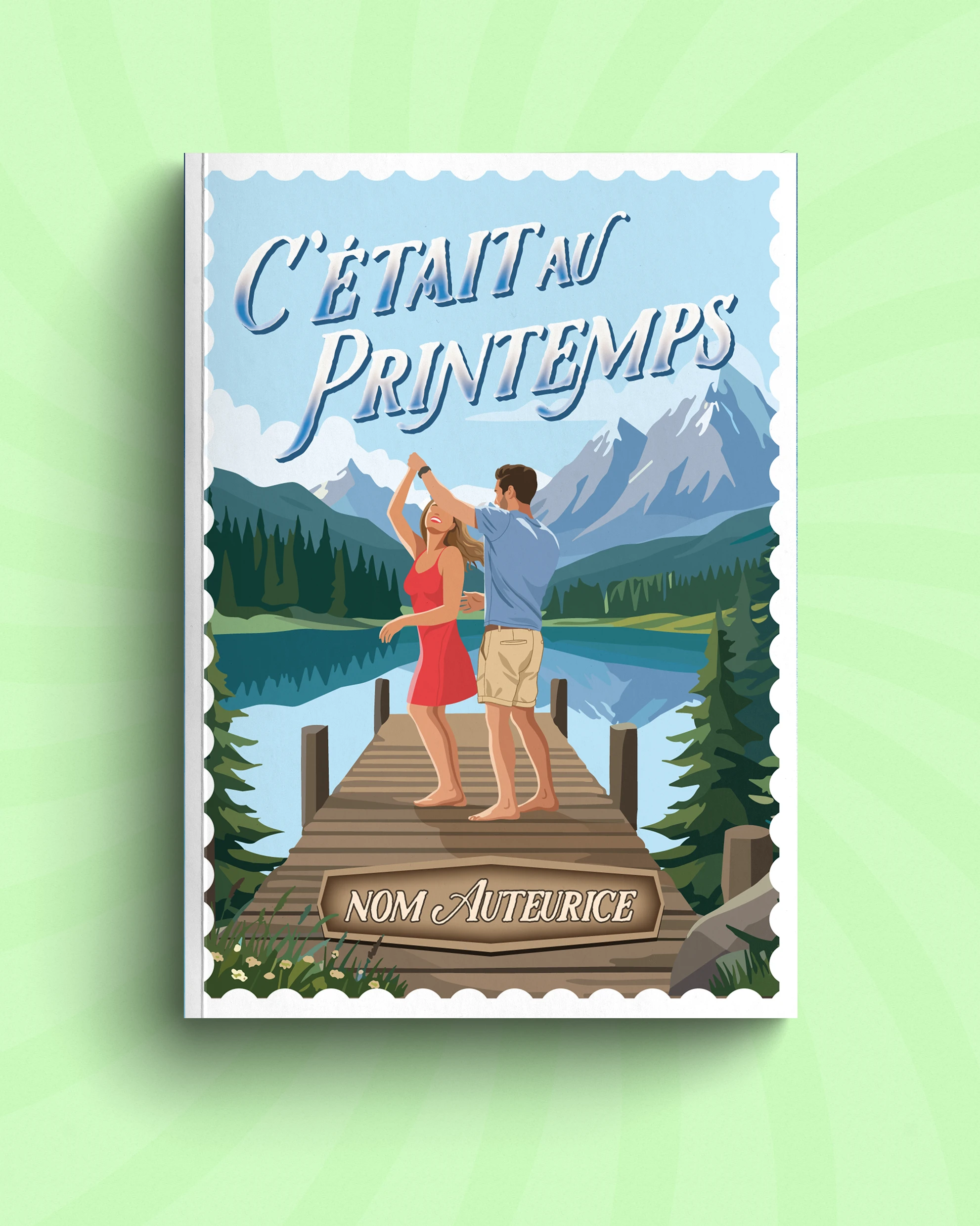 Couverture pre-made de romance à la montagne