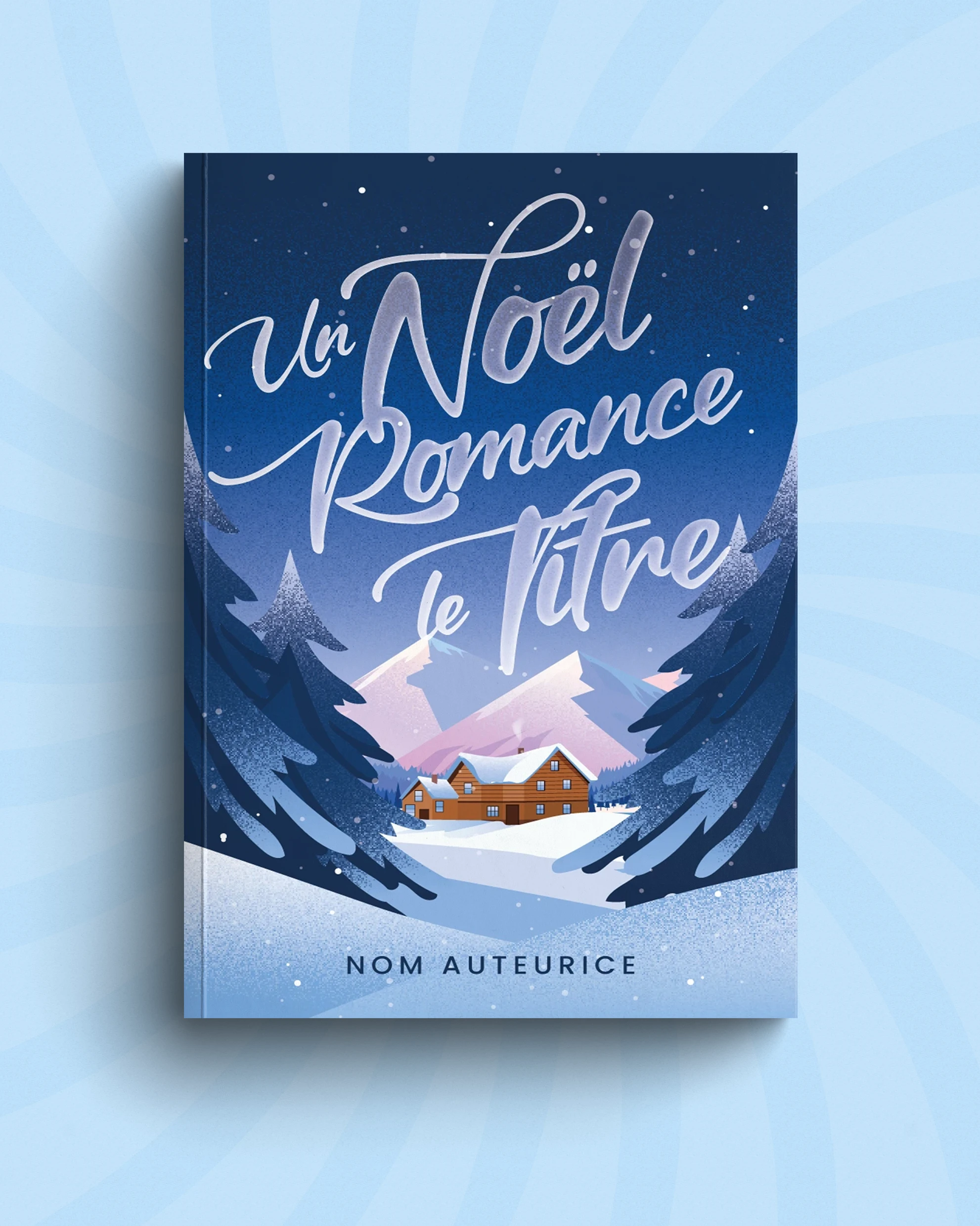 Couverture pre-made de roman de Noël à la montagne